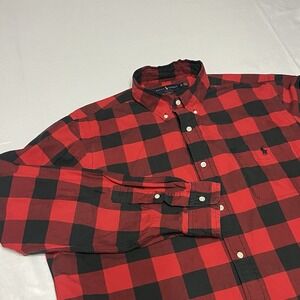 Polo Ralph Lauren Shirt Mens XL Red Buffalo Plaid Classic Fit Button Down L/S